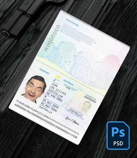 Australian standard passport PSD